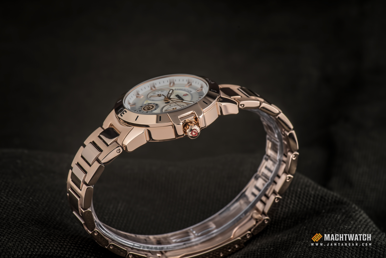 Expedition E 6758 BF BRGSL Ladies White Dial Rose Gold Stainless Steel Strap Machtwatch